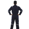 Deluxe 100% Cotton Work Jacket & Cargo Pants Navy Blue Back View