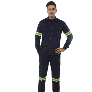 Elite Blended Poly Cotton Work Shirt & Trouser Color Blue Front View