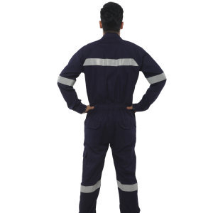 Elite Blended Poly Cotton Work Shirt & Trouser Color Navy Blue Back View