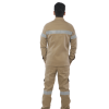 Deluxe 100% Cotton Coverall Color Khaki Back View