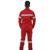 Deluxe 100% Cotton Coverall Color Red Back View