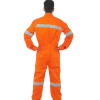 Deluxe 100% Cotton Coverall Color Orange Back View