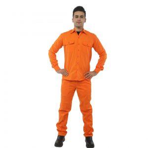 Classic Workers Uniform Work Shirt & Trouser Color Orange