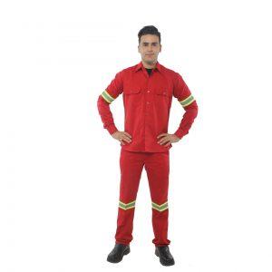 Elite Blended Poly Cotton Work Shirt & Trouser Color Red Front
