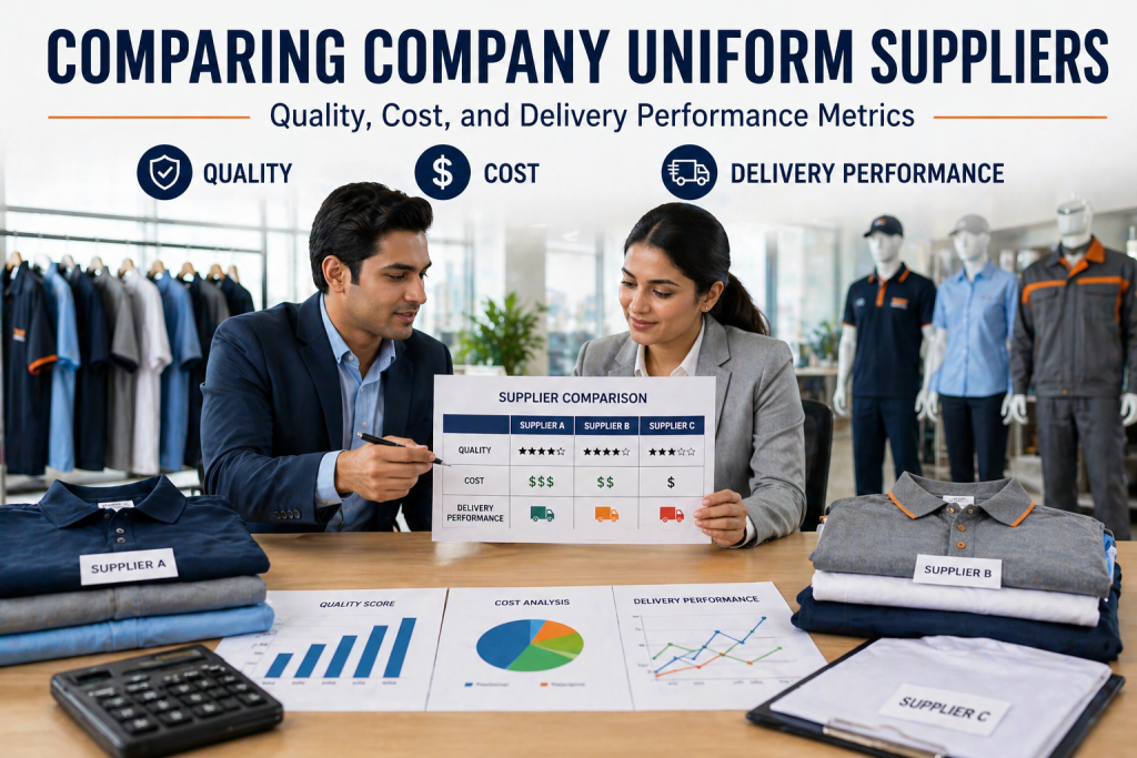 Comparing Company Uniform Suppliers: Quality, Cost, and Delivery Performance Metrics