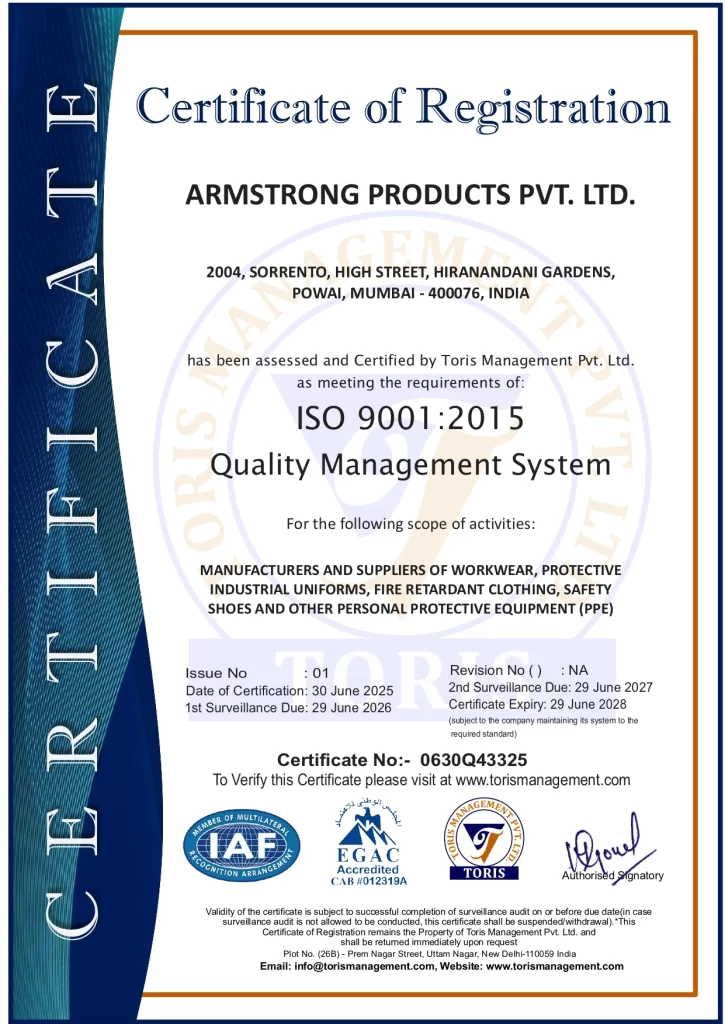 Certificate of Registration Quality Management System ISO 9001:2015