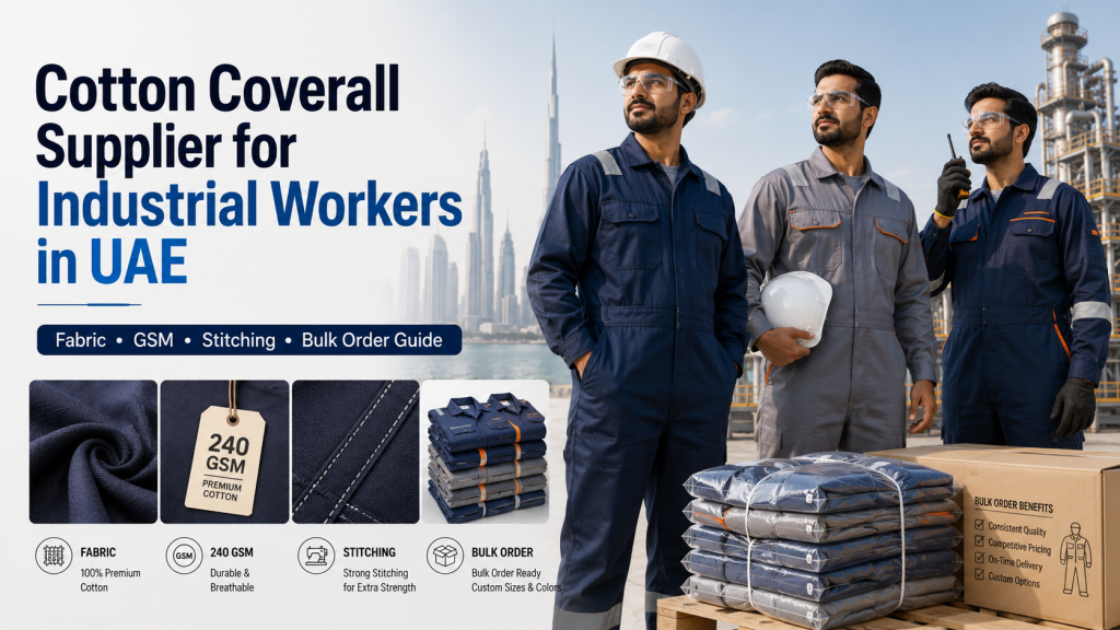 Cotton Coverall Supplier for Industrial Workers in UAE: Fabric, GSM, Stitching & Bulk Order Guide