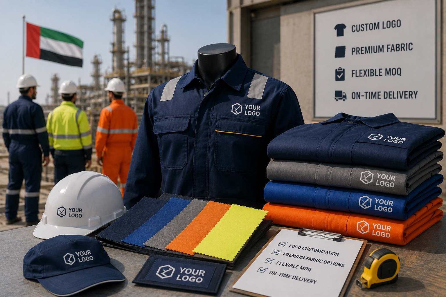 Custom Branded Workwear Supplier for UAE Contractors: Logo, Fabric, MOQ & Delivery Guide