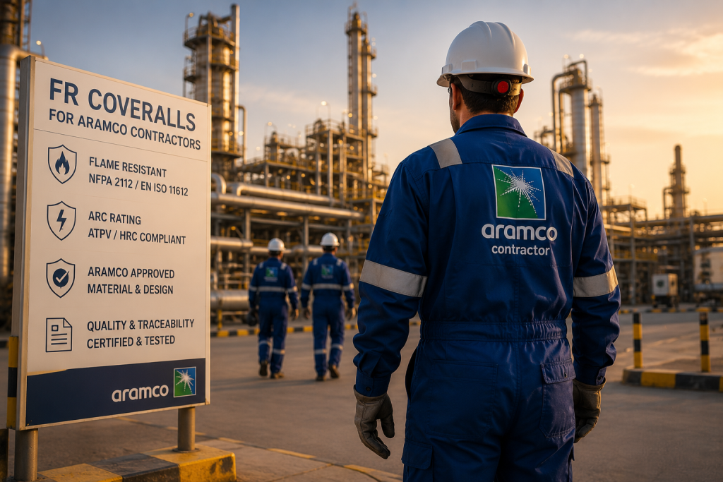 FR Coveralls for Aramco Contractors: Standards, Fabric & Compliance Points to Check
