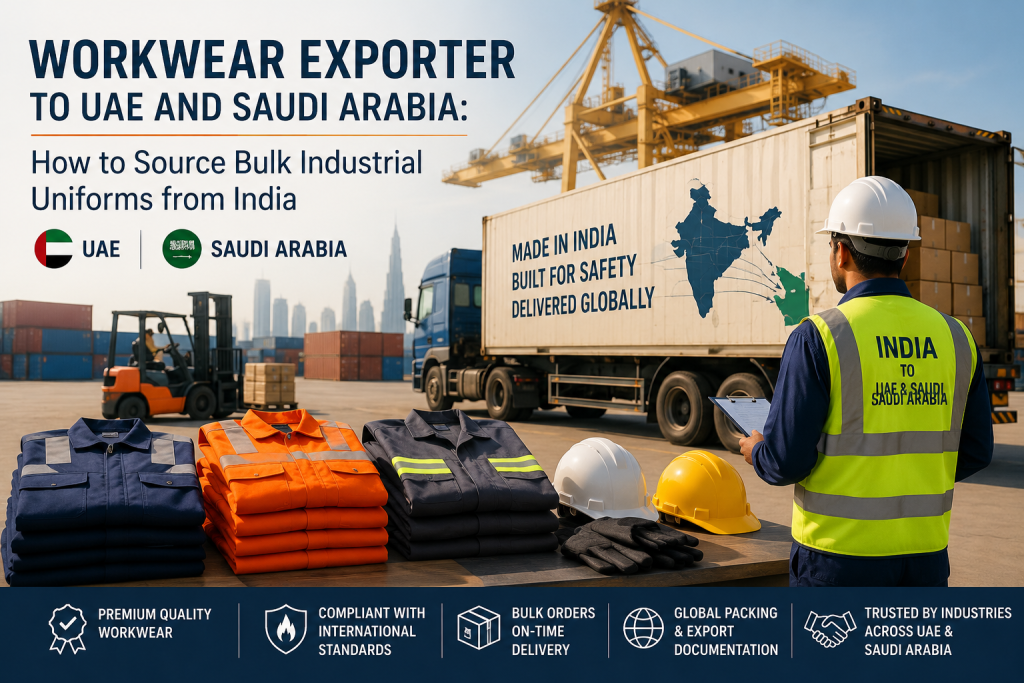 Workwear Exporter to UAE and Saudi Arabia: How to Source Bulk Industrial Uniforms from India