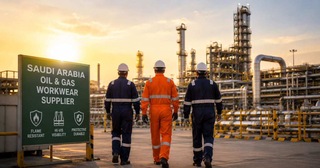 Oil and Gas Workwear Supplier Saudi Arabia: FR, Hi-Vis & Protective Uniforms for Industrial Sites