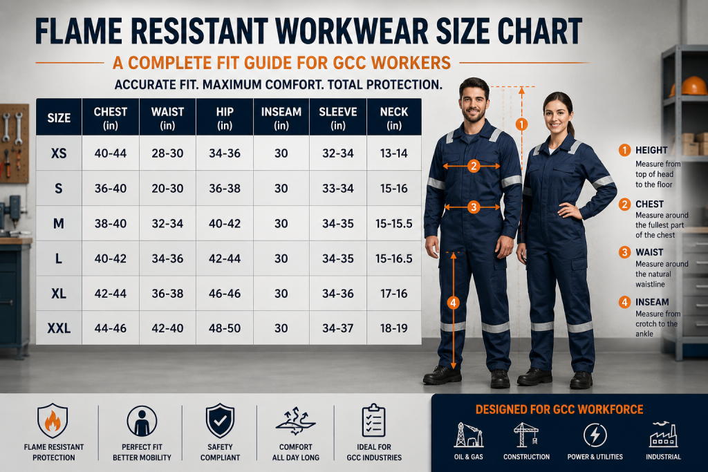 Flame Resistant Workwear Size Chart: A Complete Fit Guide for GCC Workers