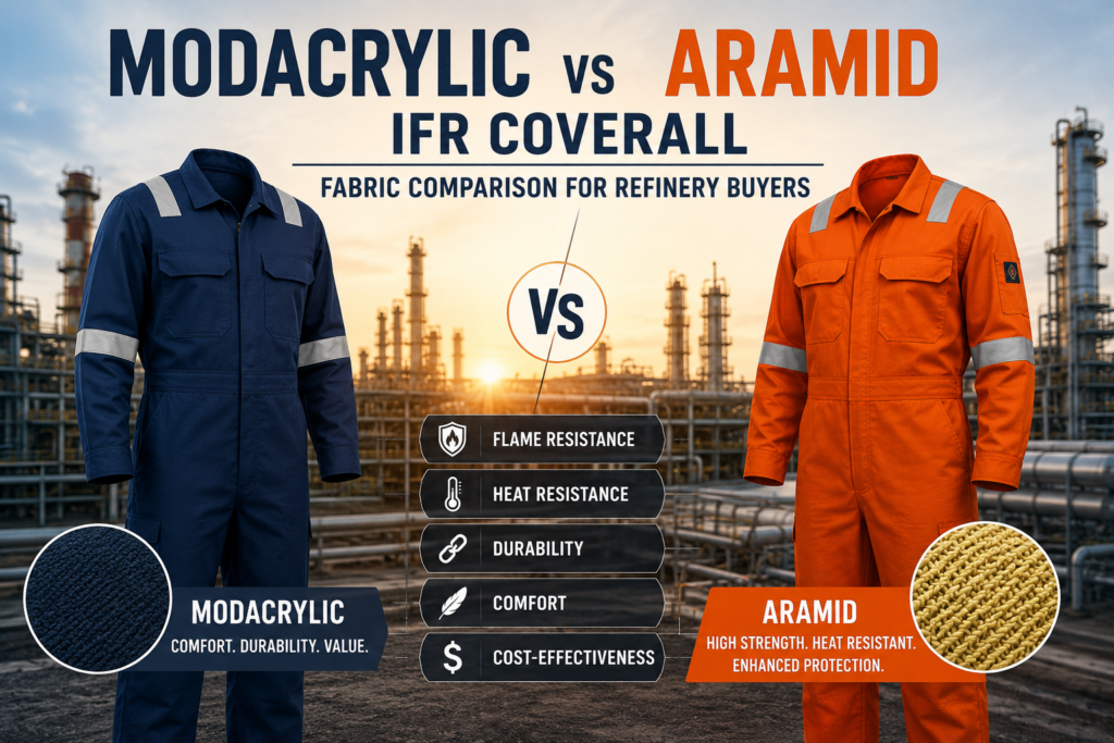 Modacrylic vs Aramid IFR Coverall: Fabric Comparison for Refinery Buyers