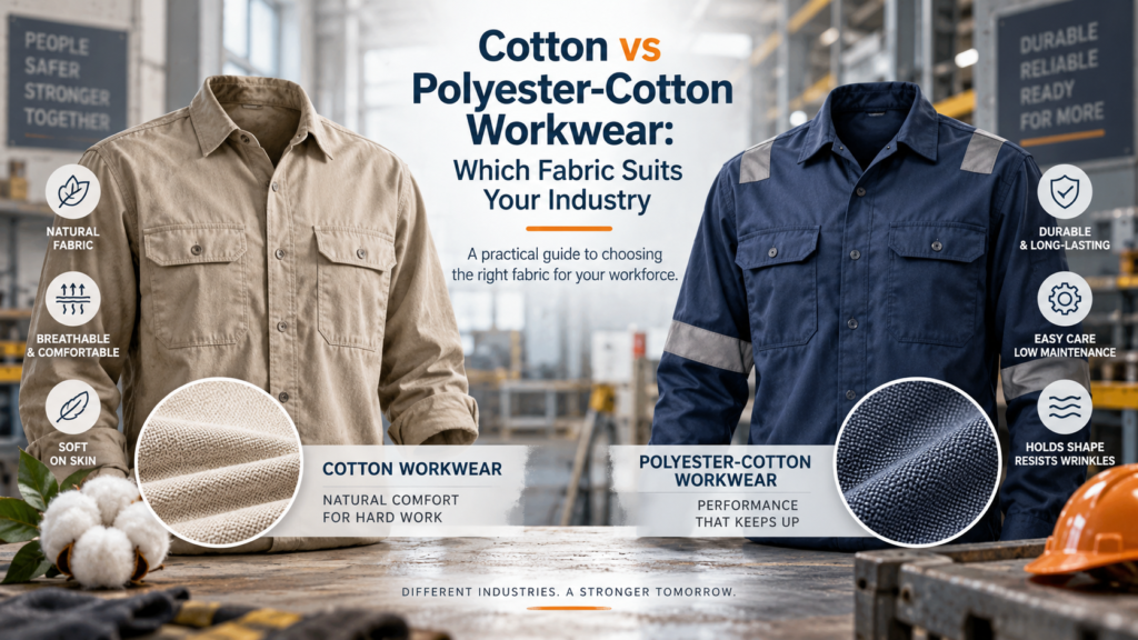 Cotton vs Polyester-Cotton Workwear: Which Fabric Suits Your Industry